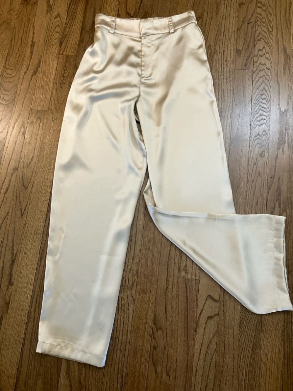 House of Harlow 1960 Soft Cream Satiny Wide Leg High Waisted Pants S